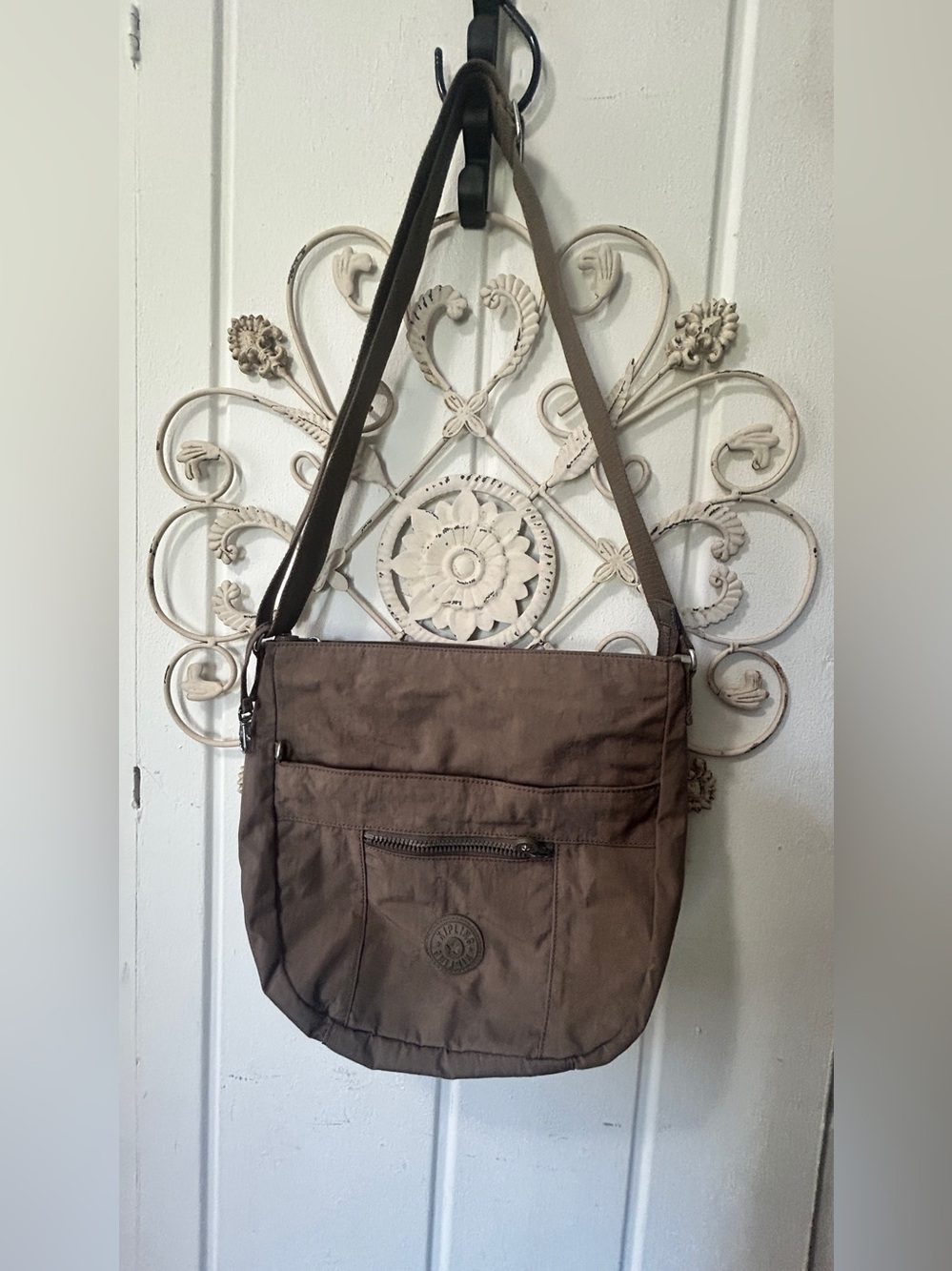 Kipling Taupe Brown Messenger Crossbody Bag
